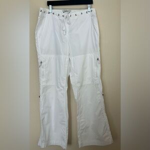 Tommy Hilfiger Sport Women's Drawstring Wide Leg Cargo Pants White Size 14